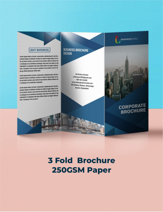 3 Fold Brochure - 250GSM Paper