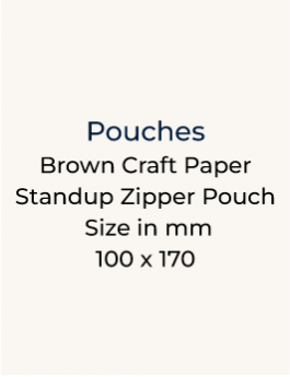 Brown Craft Paper Standup Zipper Pouch - 100 x 170mm