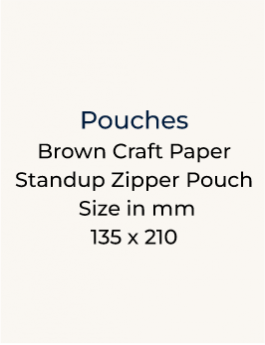 Brown Craft Paper Standup Zipper Pouch - 135 x 210mm