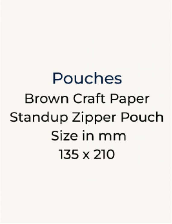 Brown Craft Paper Standup Zipper Pouch - 135 x 210mm