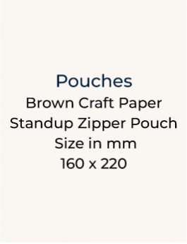 Brown Craft Paper Standup Zipper Pouch - 160 x 220mm