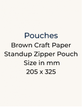 Brown Craft Paper Standup Zipper Pouch - 205 x 325mm