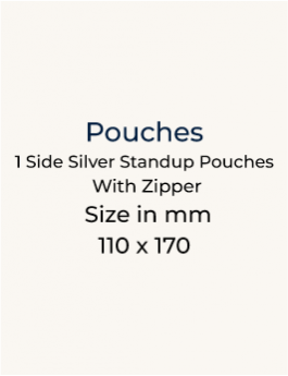 One Side Silver Standup Zipper Pouch - 110 x 170mm