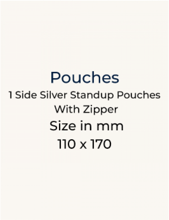 One Side Silver Standup Zipper Pouch - 110 x 170mm