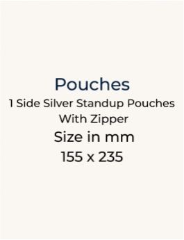 One Side Silver Standup Zipper Pouch - 155 x 235mm