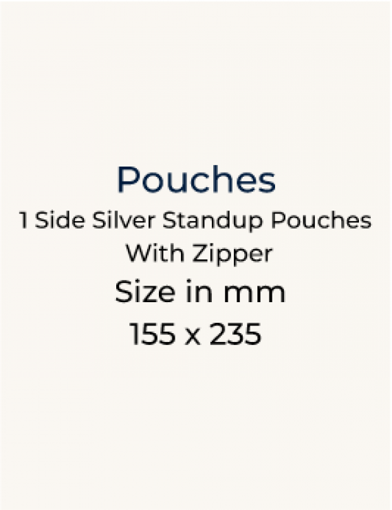One Side Silver Standup Zipper Pouch - 155 x 235mm
