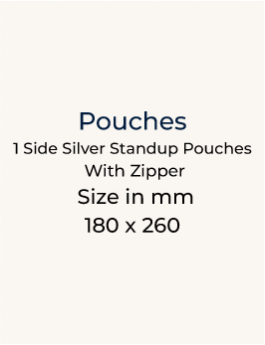 One Side Silver Standup Zipper Pouch - 180 x 260mm