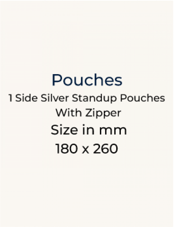 One Side Silver Standup Zipper Pouch - 180 x 260mm