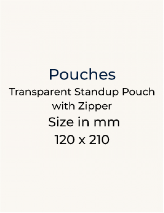 Transparent Standup Zipper Pouch - 120 x 210mm